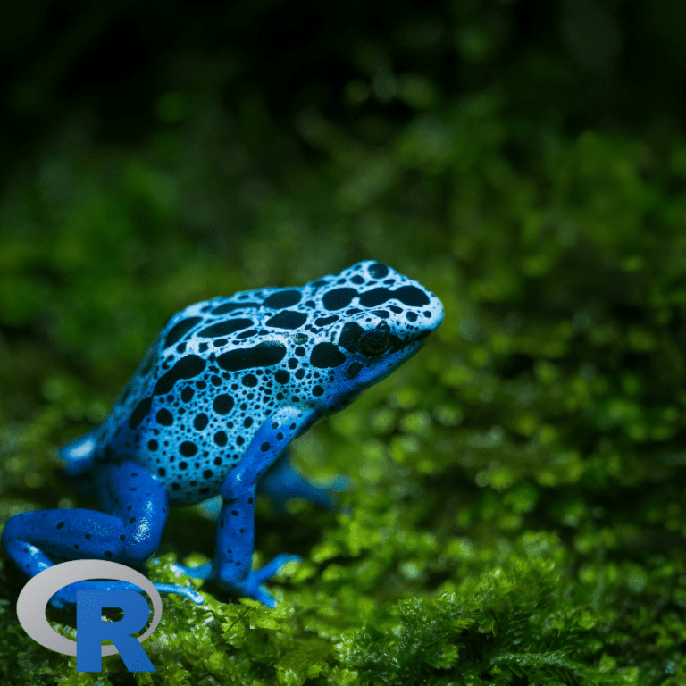 A bright blue poison arrow frog